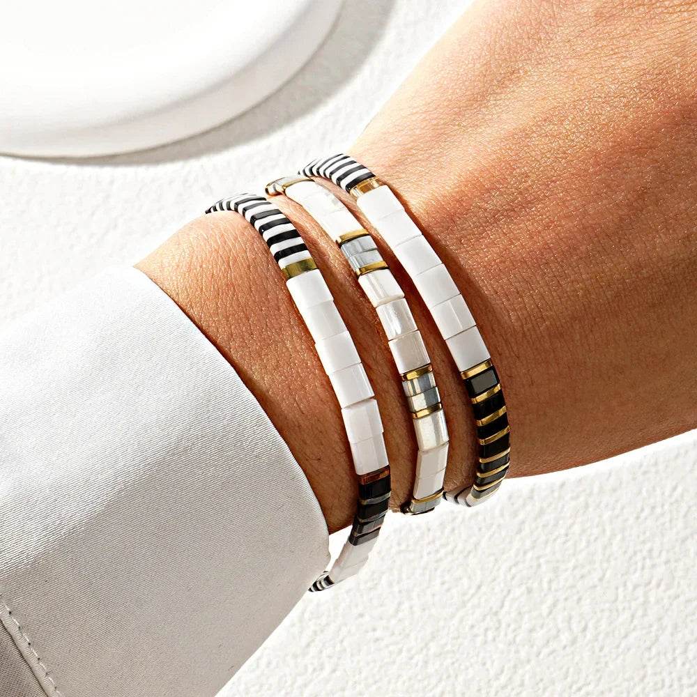 Bracelet Femme Perle Plate