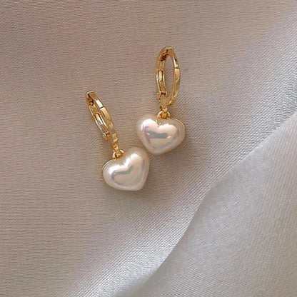 Boucle d'Oreille Coeur Perle