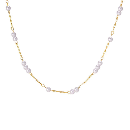 Bijoux Collier Perle Or Et Blanc
