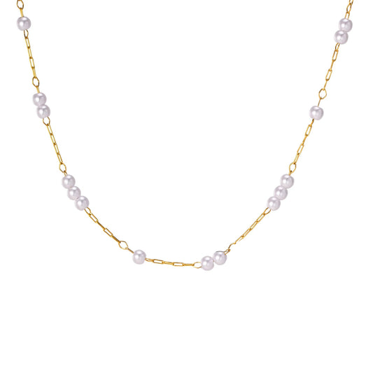 Bijoux Collier Perle Or Et Blanc