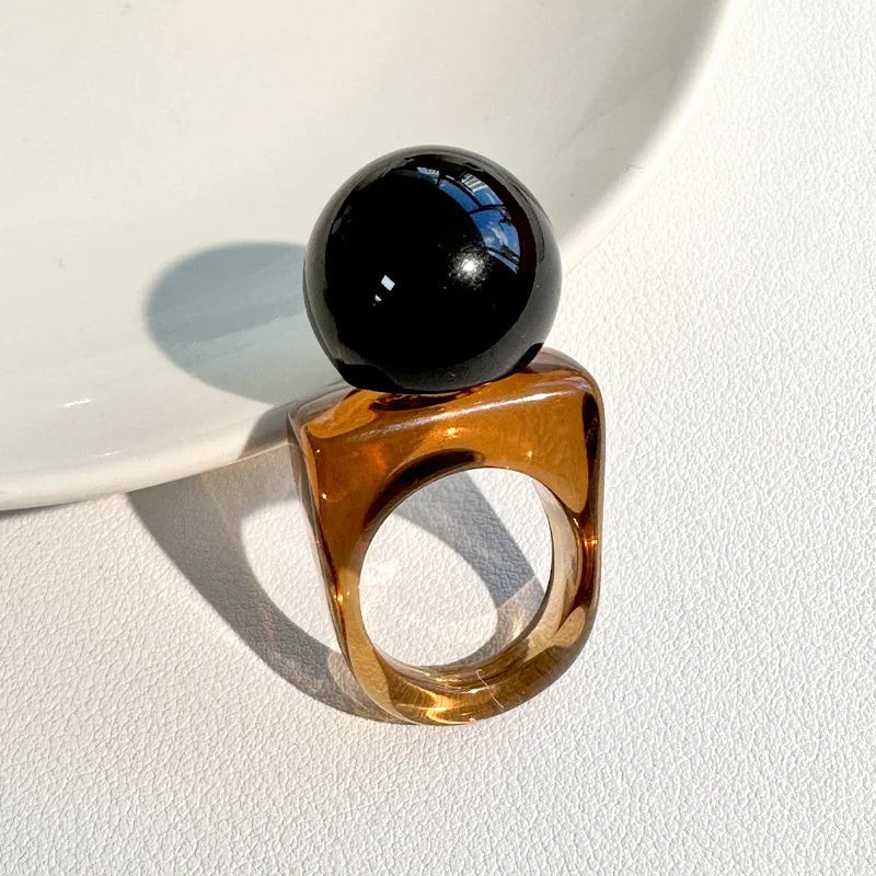 Bague Transparente avec Perle