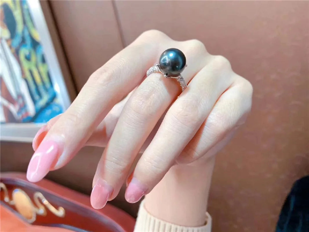 Bague Or Blanc et Perle de Tahiti