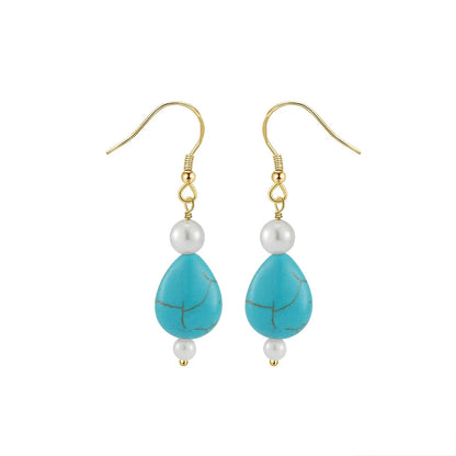Boucle d'Oreille Perle Bleu
