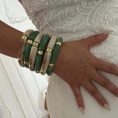 Bracelet Perle Tube Incurvé