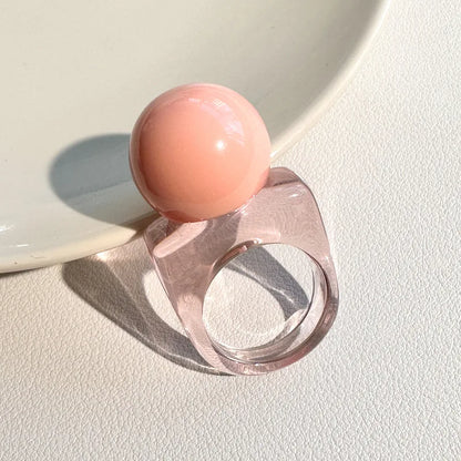 Bague Transparente avec Perle