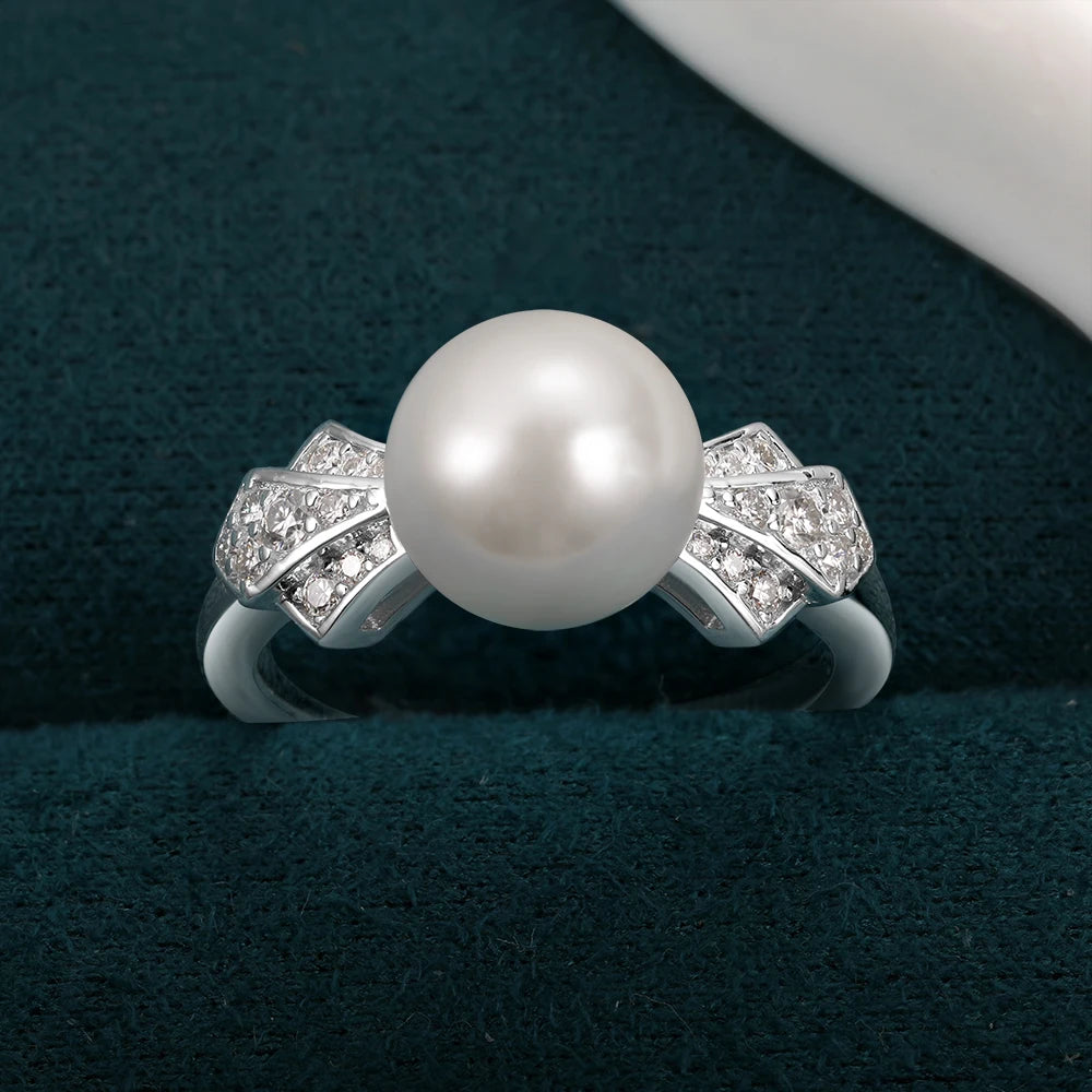 Bague Argent Perle Blanche