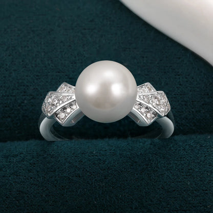 Bague Argent Perle Blanche