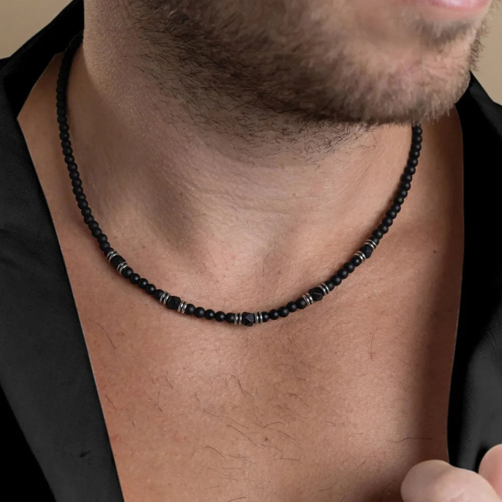 Collier Perle Ras de Cou Homme