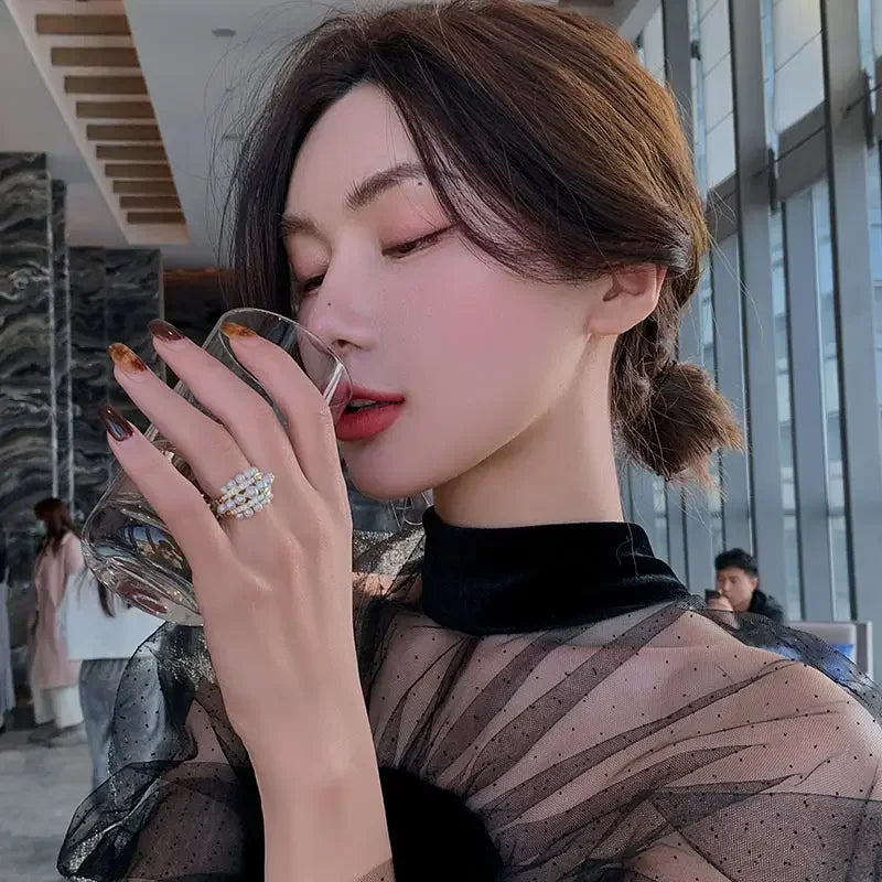 Bague Perle 3 Rangs