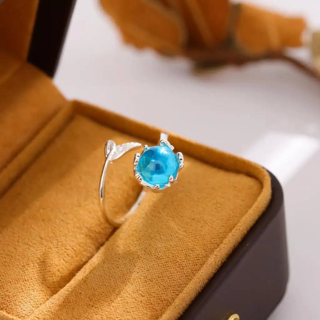 Bague avec Perle Bleu