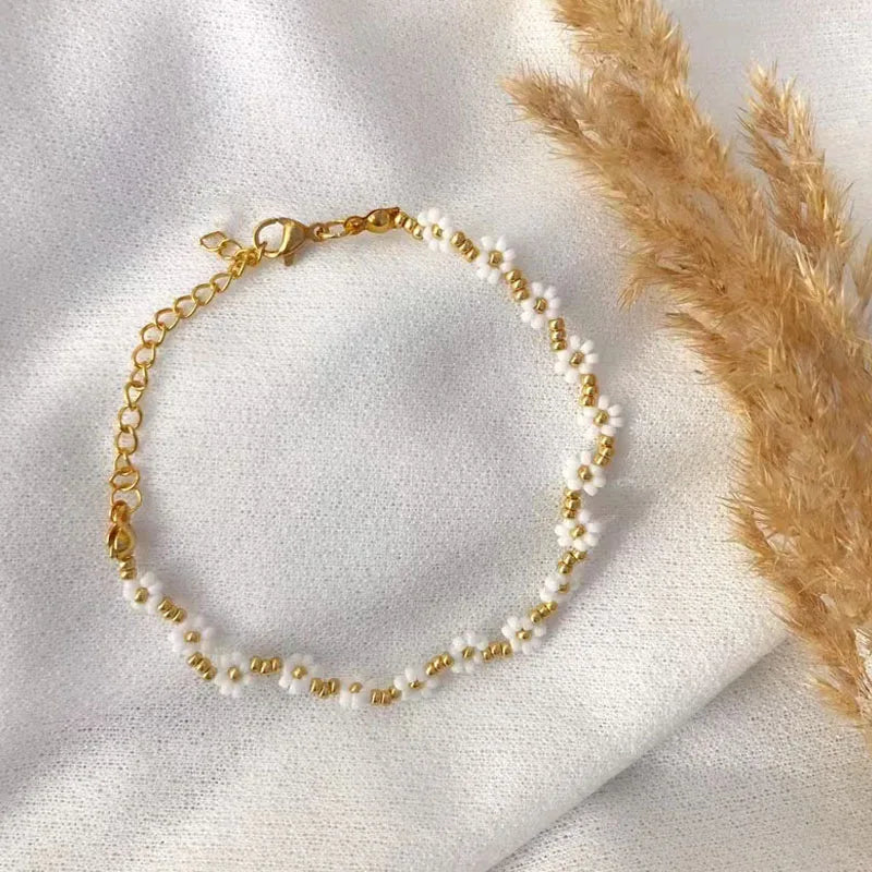 Bracelet Fleurs Perles