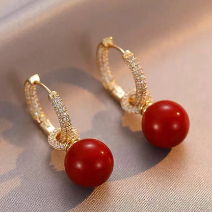 Boucle d'Oreille Perle Rose