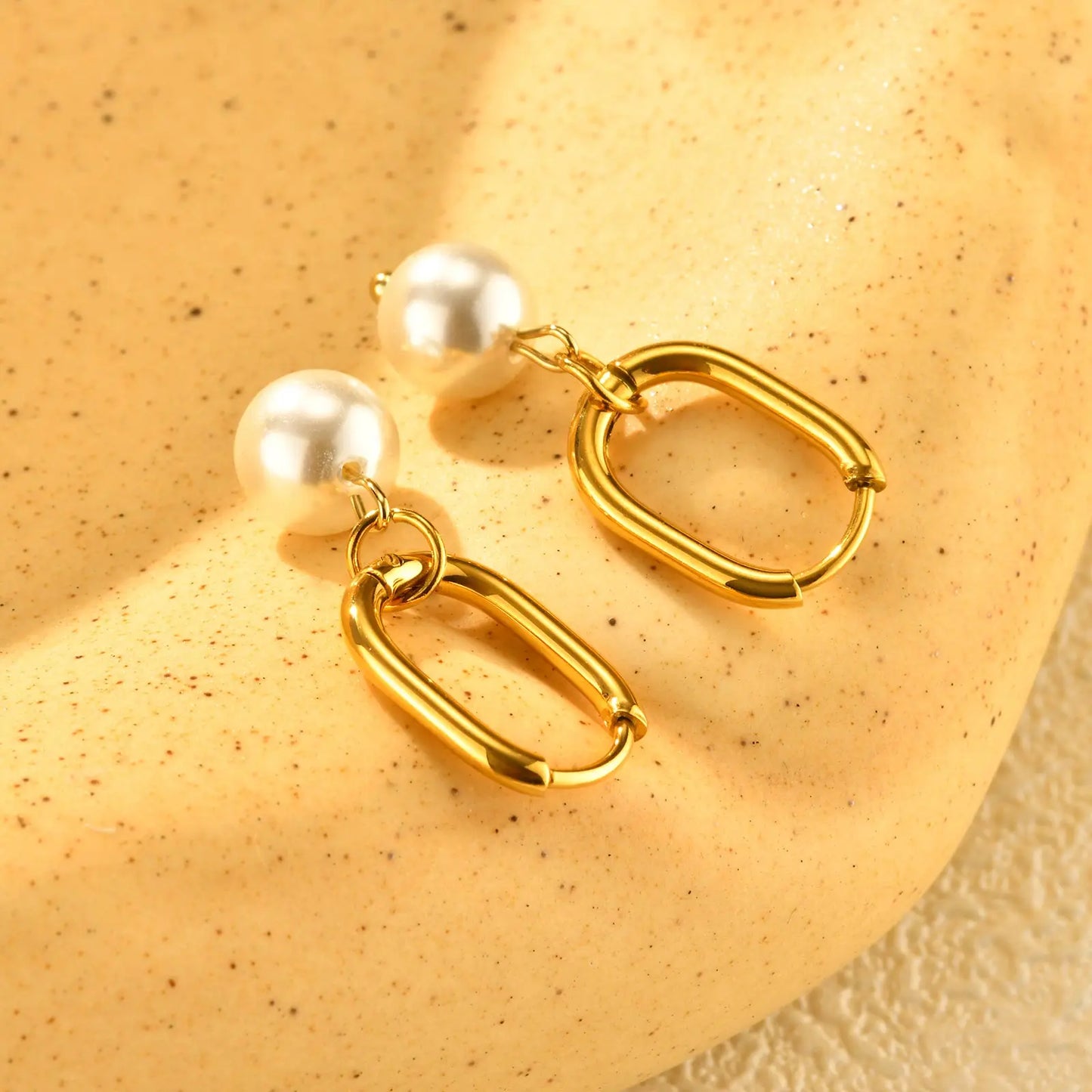 Boucle d'Oreille Perle Plaqué Or
