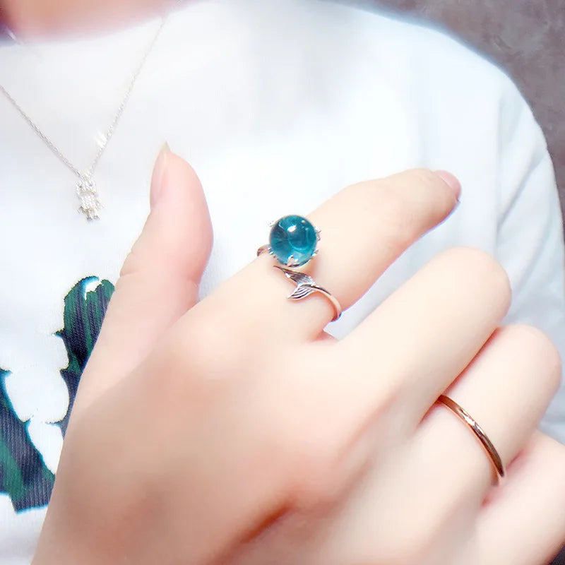 Bague avec Perle Bleu