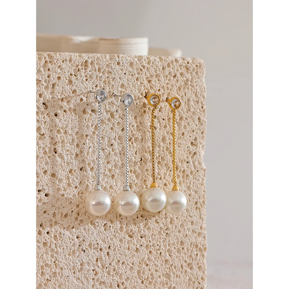 Boucle d'Oreille Perle Pendante