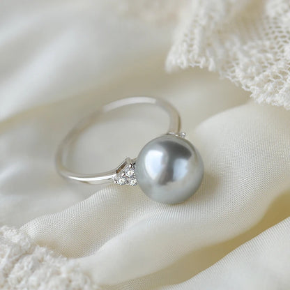 Bague Perle de Culture Grise
