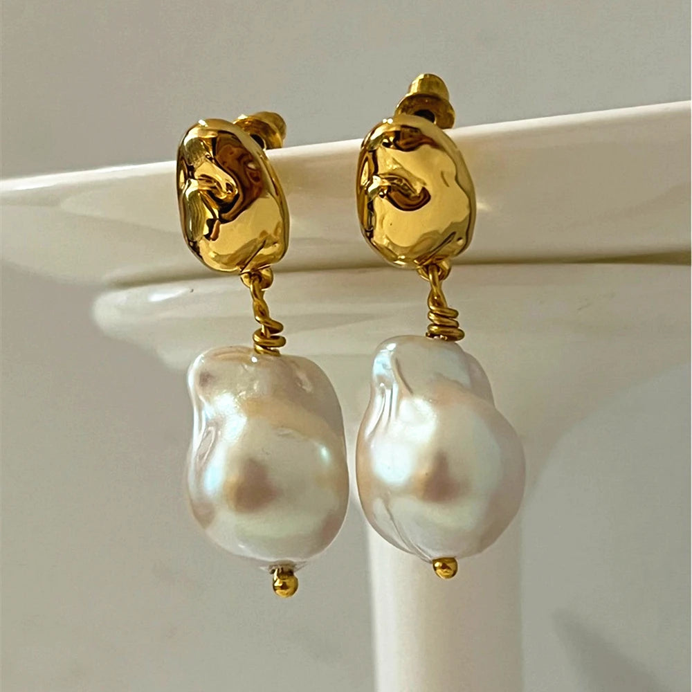 Boucle d'Oreille Perle Baroque