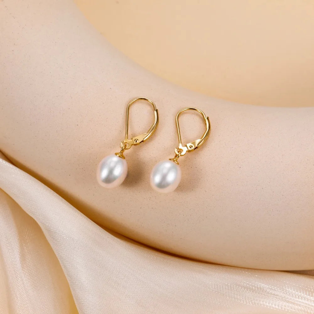 Boucle d'Oreille Dormeuse Perle de Culture