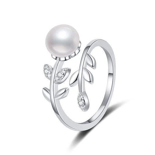 Bague Or Blanc et Perle de Culture