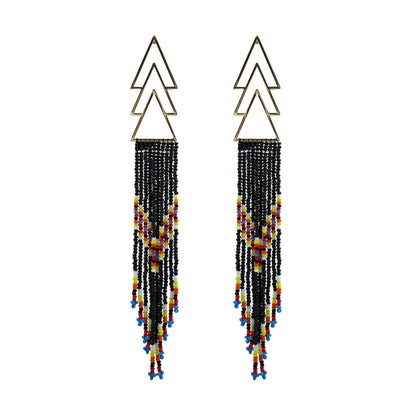 Boucle d'Oreille Perles Tissées