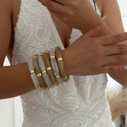 Bracelet Perle Tube Incurvé