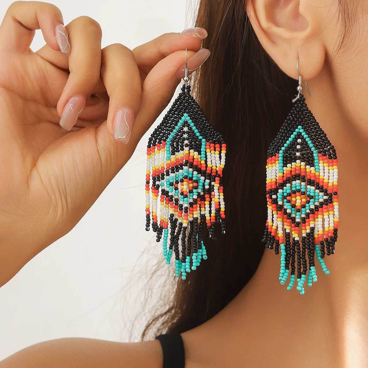 Boucle d'Oreille Tribal Perle