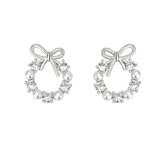 Boucle d'Oreille Noeud Perle