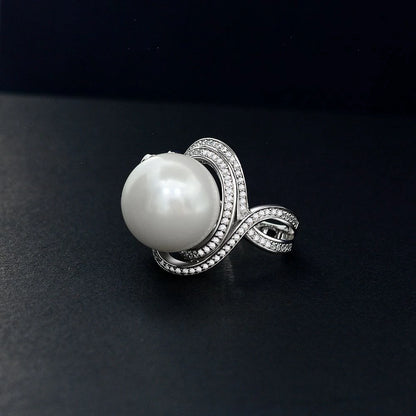 pas fait bague argent et perle