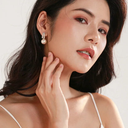 Boucle d'Oreille Perle et Strass
