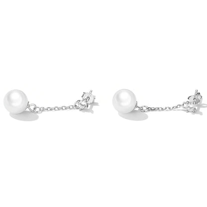 Boucle d'Oreille Perle de Culture Or Blanc