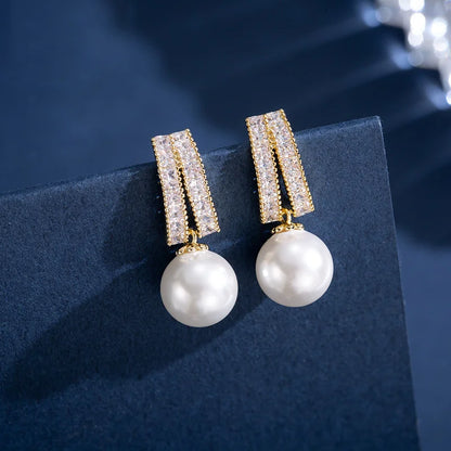 Boucle d'Oreille Perle et Strass
