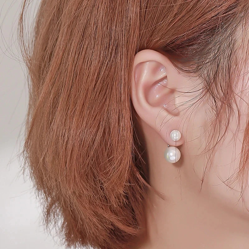 Boucle d'Oreille Double Perle