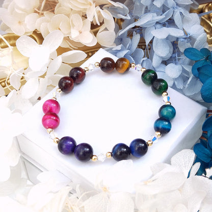 Bracelet Or et Perles de Couleur