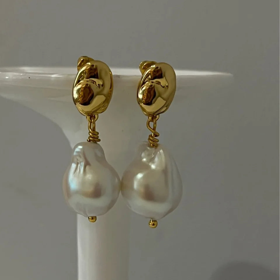 Boucle d'Oreille Perle Baroque