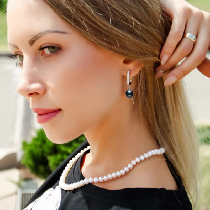 Boucle d'Oreille Perle Noire