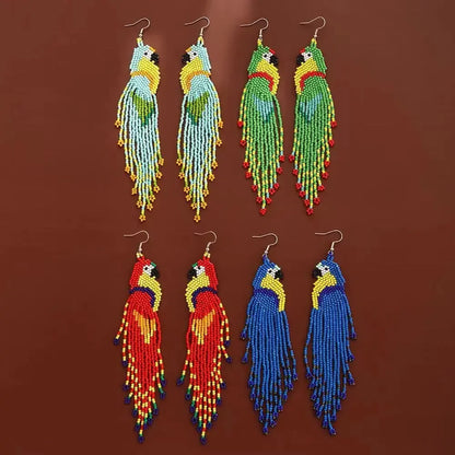 Boucles d'Oreilles Perroquet Perles