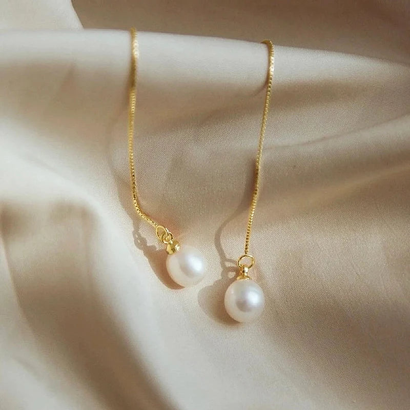 Boucle d'Oreille Imitation Perle de Culture