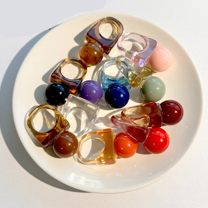 Bague Transparente avec Perle