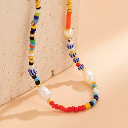 Collier Perle de Rocaille Colorées