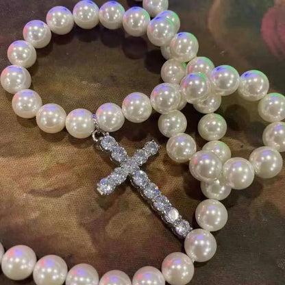Collier Croix Perle