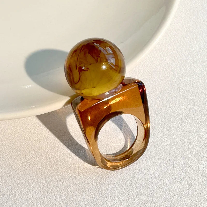 Bague Transparente avec Perle