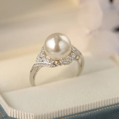 Bague Argent Perle Blanche