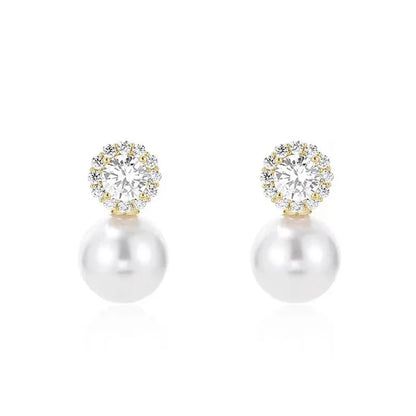 Boucle d'Oreille Perle et Brillant