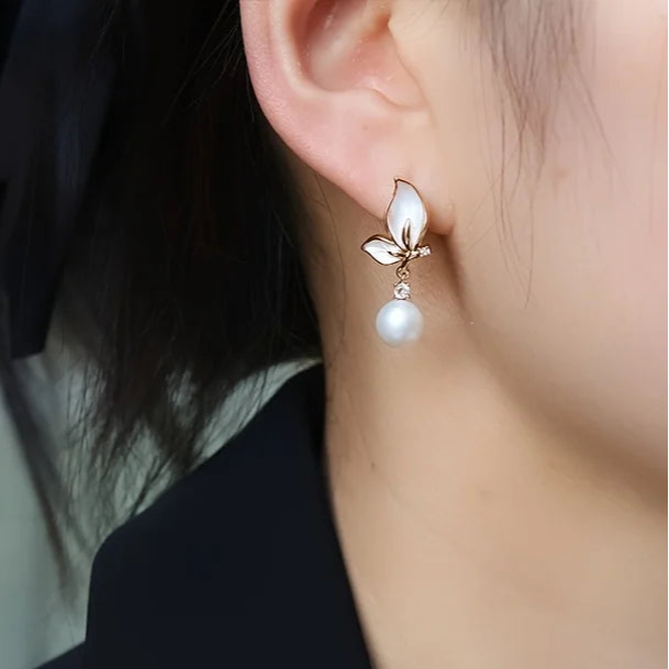 Boucle d'Oreille Perle Naturelle