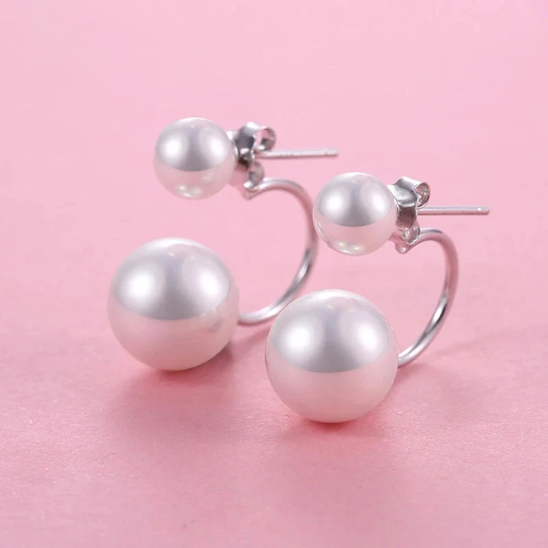 Boucle d'Oreille Double Perle