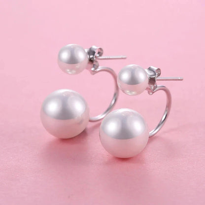 Boucle d'Oreille Double Perle