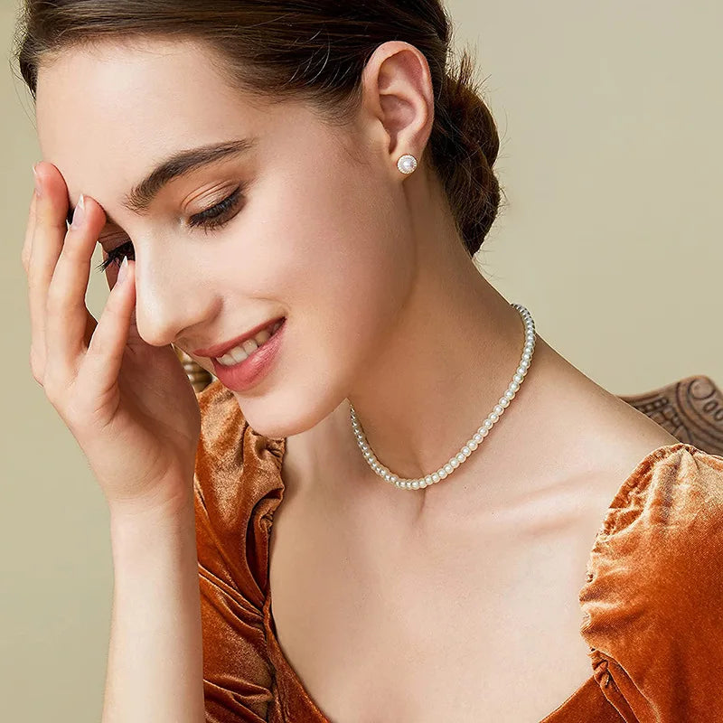 Collier Perles Blanches