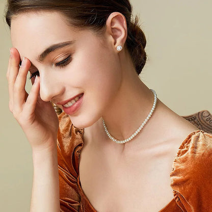 Collier Perles Blanches