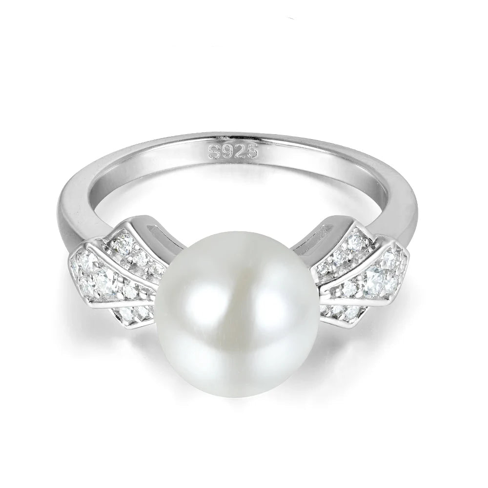 Bague Argent Perle Blanche