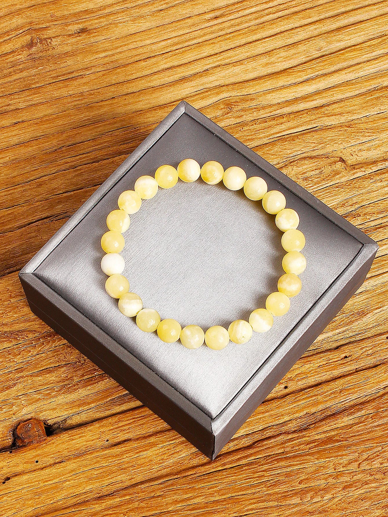 bracelet perle jaune